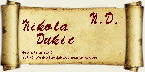 Nikola Dukić vizit kartica